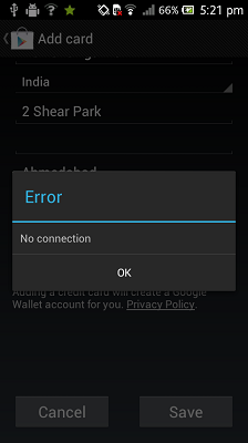 Google Play - No Connection